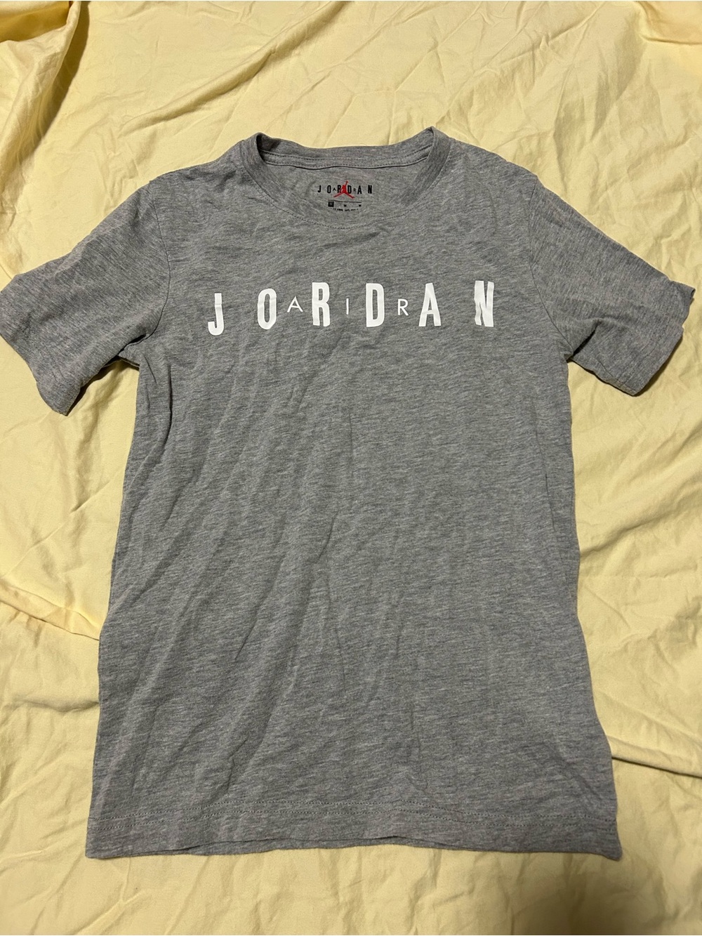Jordan Gray Short Sleeve Tee with White Logo